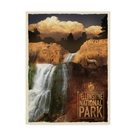 Trademark Fine Art Old Red Truck 'Yellowstone National Park' Canvas Art, 18x24 ALI21529-C1824GG